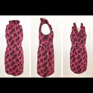 Just Taylor Ruffle Lace Textured Printed Dress Sz8